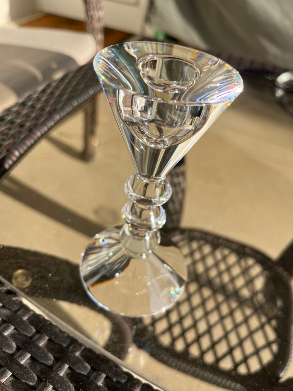 Baccarat Clear Crystal Candle Holder - Picture 3 of 10